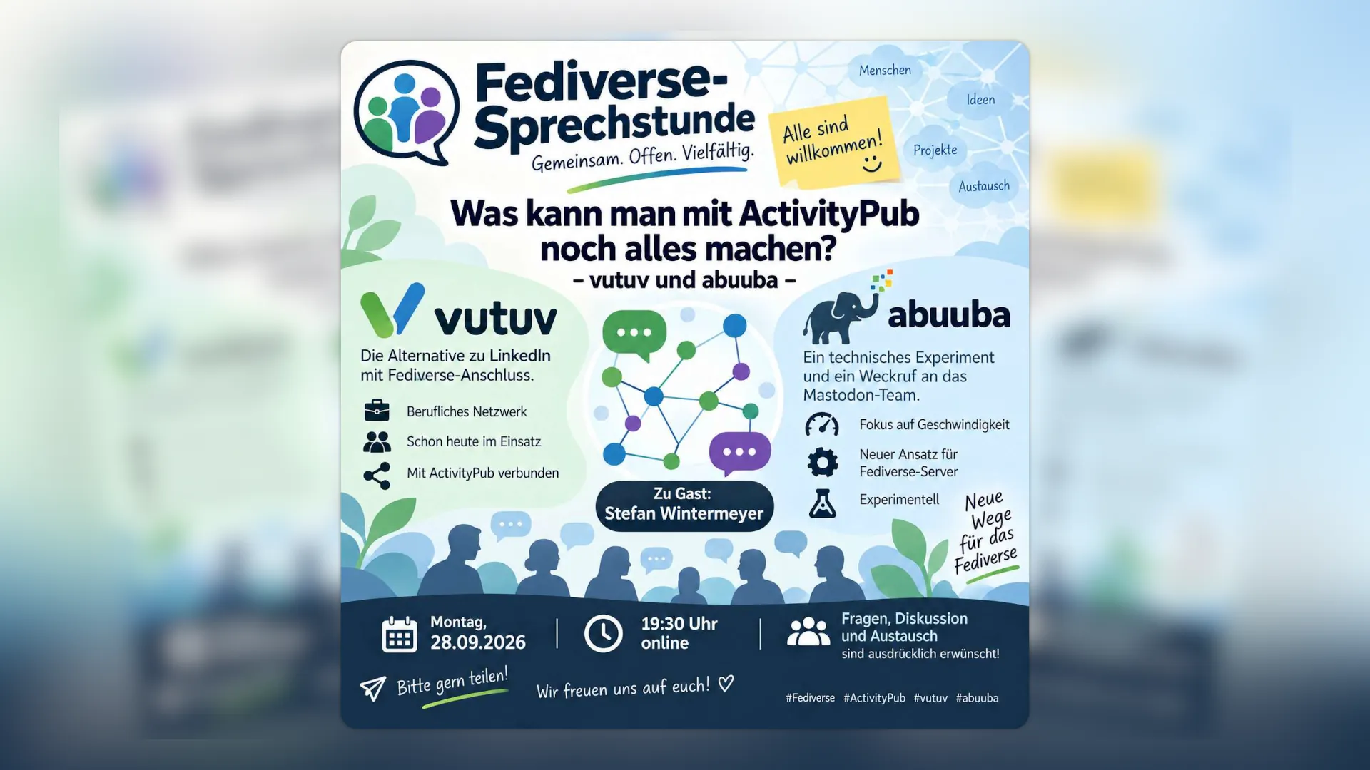 Fediverse-Sprechstunde: “Was kann man mit ActivityPub noch machen?”